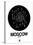 Moscow Black Subway Map-NaxArt-Stretched Canvas