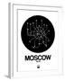 Moscow Black Subway Map-NaxArt-Framed Art Print