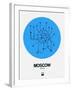 Moscow Blue Subway Map-NaxArt-Framed Art Print