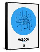 Moscow Blue Subway Map-NaxArt-Framed Stretched Canvas