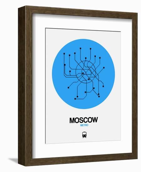 Moscow Blue Subway Map-NaxArt-Framed Art Print