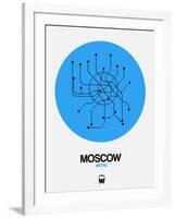 Moscow Blue Subway Map-NaxArt-Framed Art Print