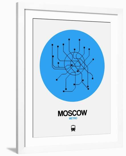 Moscow Blue Subway Map-NaxArt-Framed Art Print