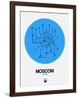 Moscow Blue Subway Map-NaxArt-Framed Art Print