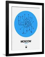 Moscow Blue Subway Map-NaxArt-Framed Art Print