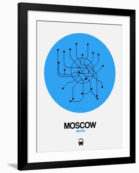 Moscow Blue Subway Map-NaxArt-Framed Art Print