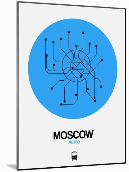 Moscow Blue Subway Map-NaxArt-Mounted Art Print