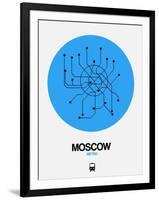 Moscow Blue Subway Map-NaxArt-Framed Art Print