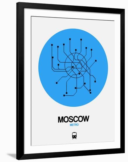 Moscow Blue Subway Map-NaxArt-Framed Art Print