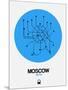Moscow Blue Subway Map-NaxArt-Mounted Art Print
