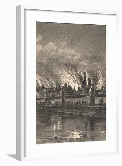 Moscow Burning during Napoleonic War-null-Framed Giclee Print