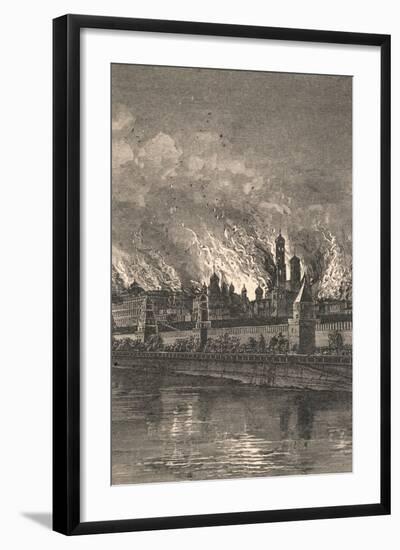 Moscow Burning during Napoleonic War-null-Framed Giclee Print