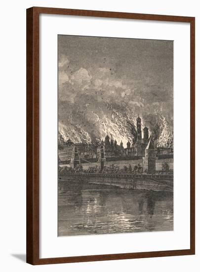 Moscow Burning during Napoleonic War-null-Framed Giclee Print