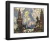 Moscow, Celebration with Fireworks in Red Square-null-Framed Giclee Print