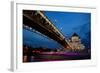 Moscow, Christ the Savior Cathedral, Patriarch's Bridge, in the Evening-Catharina Lux-Framed Photographic Print