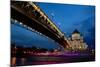 Moscow, Christ the Savior Cathedral, Patriarch's Bridge, in the Evening-Catharina Lux-Mounted Photographic Print