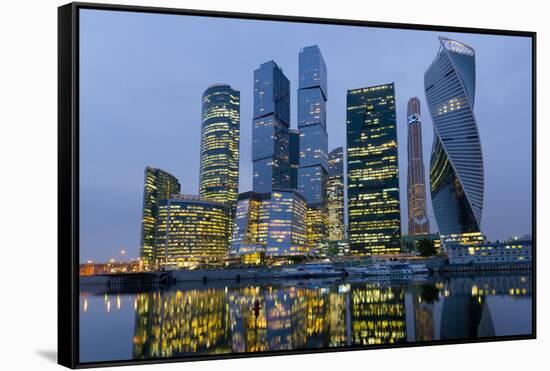 Moscow City skyscrapers, Moscow, Russia, Europe-Miles Ertman-Framed Stretched Canvas