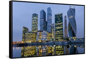 Moscow City skyscrapers, Moscow, Russia, Europe-Miles Ertman-Framed Stretched Canvas