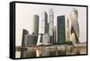 Moscow City skyscrapers, Moscow, Russia, Europe-Miles Ertman-Framed Stretched Canvas