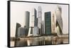 Moscow City skyscrapers, Moscow, Russia, Europe-Miles Ertman-Framed Stretched Canvas