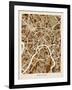 Moscow City Street Map-Michael Tompsett-Framed Art Print