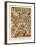 Moscow City Street Map-Michael Tompsett-Framed Art Print