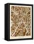 Moscow City Street Map-Michael Tompsett-Framed Stretched Canvas