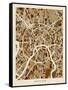 Moscow City Street Map-Michael Tompsett-Framed Stretched Canvas