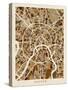 Moscow City Street Map-Michael Tompsett-Stretched Canvas