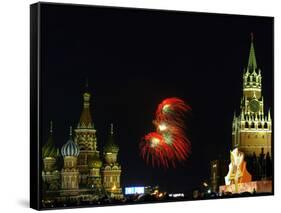 Moscow Commemorates the 61st Anniversary of the Defeat of Nazi Germany with Fireworks-null-Framed Stretched Canvas