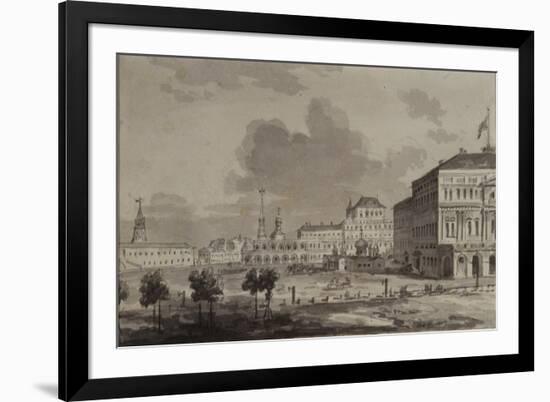 Moscow Kremlin before the Construction of the Grand Kremlin Palace, 1817-Maxim Nikiphorovich Vorobyev-Framed Giclee Print