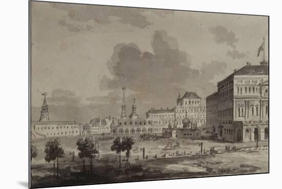 Moscow Kremlin before the Construction of the Grand Kremlin Palace, 1817-Maxim Nikiphorovich Vorobyev-Mounted Giclee Print