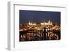 Moscow, Kremlin, Distant View from the Patriarshy Bridge, at Night-Catharina Lux-Framed Photographic Print