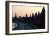 Moscow, Kremlin Shore, Riverside Road, Dusk, Silhouettes-Catharina Lux-Framed Photographic Print