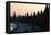 Moscow, Kremlin Shore, Riverside Road, Dusk, Silhouettes-Catharina Lux-Framed Stretched Canvas