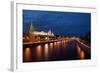 Moscow, Kremlin, View from the Moskwa Bridge, by Night-Catharina Lux-Framed Photographic Print