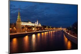 Moscow, Kremlin, View from the Moskwa Bridge, by Night-Catharina Lux-Mounted Photographic Print