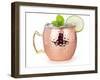 Moscow Mule Cocktail in a Copper Mug Garnished with Lime and Mint Leaves-popout-Framed Photographic Print