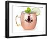 Moscow Mule Cocktail in a Copper Mug Garnished with Lime and Mint Leaves-popout-Framed Photographic Print