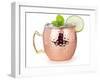 Moscow Mule Cocktail in a Copper Mug Garnished with Lime and Mint Leaves-popout-Framed Photographic Print