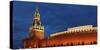 Moscow, Panorama, Kremlin, Erlšserturm (Saviour's Tower), Illuminated, in the Evening-Catharina Lux-Stretched Canvas