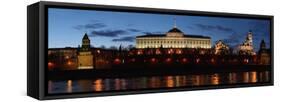 Moscow, Panorama, Kremlin, Kremlin Palace, Evening-Catharina Lux-Framed Stretched Canvas