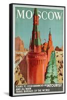 'Moscow' - Poster des russischen Resebüros 'Intourist' mit Werbung für Moskau-null-Framed Stretched Canvas