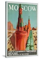 'Moscow' - Poster des russischen Resebüros 'Intourist' mit Werbung für Moskau-null-Stretched Canvas