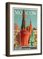 'Moscow' - Poster des russischen Resebüros 'Intourist' mit Werbung für Moskau-null-Framed Giclee Print