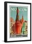 'Moscow' - Poster des russischen Resebüros 'Intourist' mit Werbung für Moskau-null-Framed Giclee Print