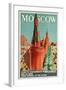 'Moscow' - Poster des russischen Resebüros 'Intourist' mit Werbung für Moskau-null-Framed Giclee Print