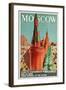 'Moscow' - Poster des russischen Resebüros 'Intourist' mit Werbung für Moskau-null-Framed Giclee Print