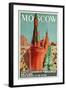 'Moscow' - Poster des russischen Resebüros 'Intourist' mit Werbung für Moskau-null-Framed Giclee Print