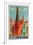 'Moscow' - Poster des russischen Resebüros 'Intourist' mit Werbung für Moskau-null-Framed Giclee Print